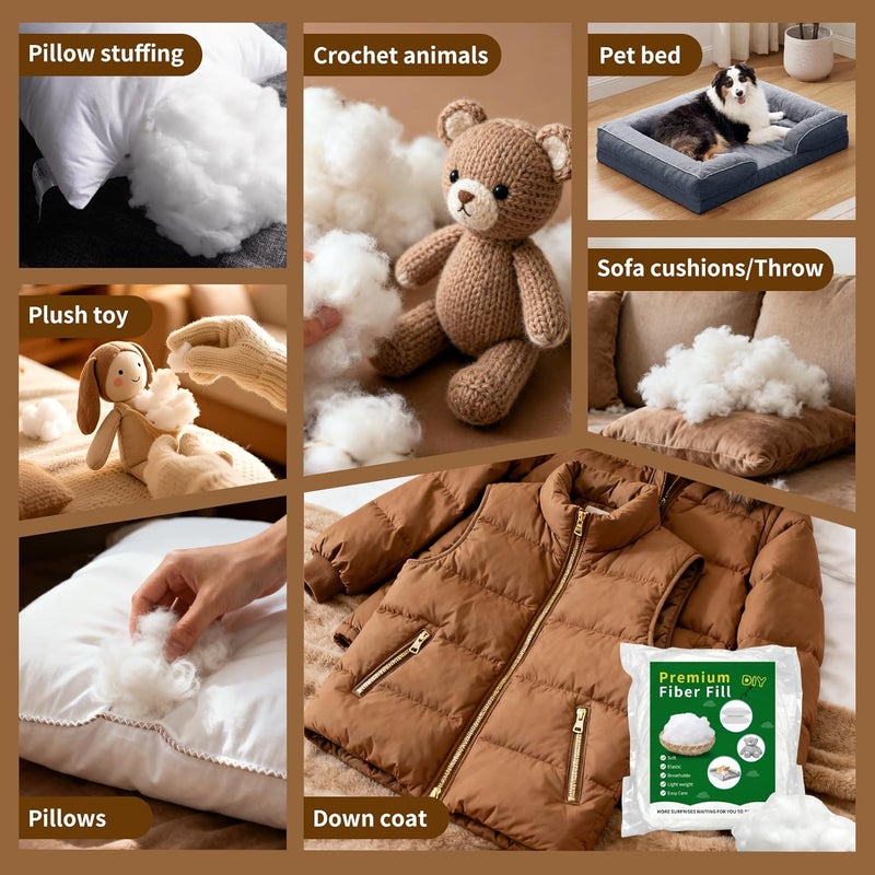 Daylendar Polyfill Stuffing for Stuffed Animals,2000/4.4LB Stuffing for Crochet Animals,Soft Pillow,Cloud Decorations,Home Decor - Image 4